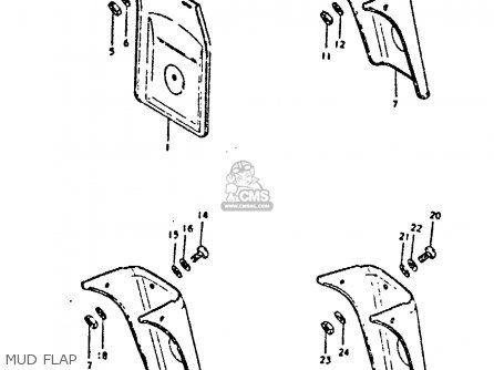 MUD FLAP - TS250ER 1980 (T) (01 02 E04 E09 E16 E17 E18 E21 E22 E24 E30 E39)