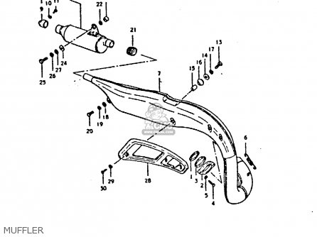 MUFFLER - TS250ER 1980 (T) (01 02 E04 E09 E16 E17 E18 E21 E22 E24 E30 E39)