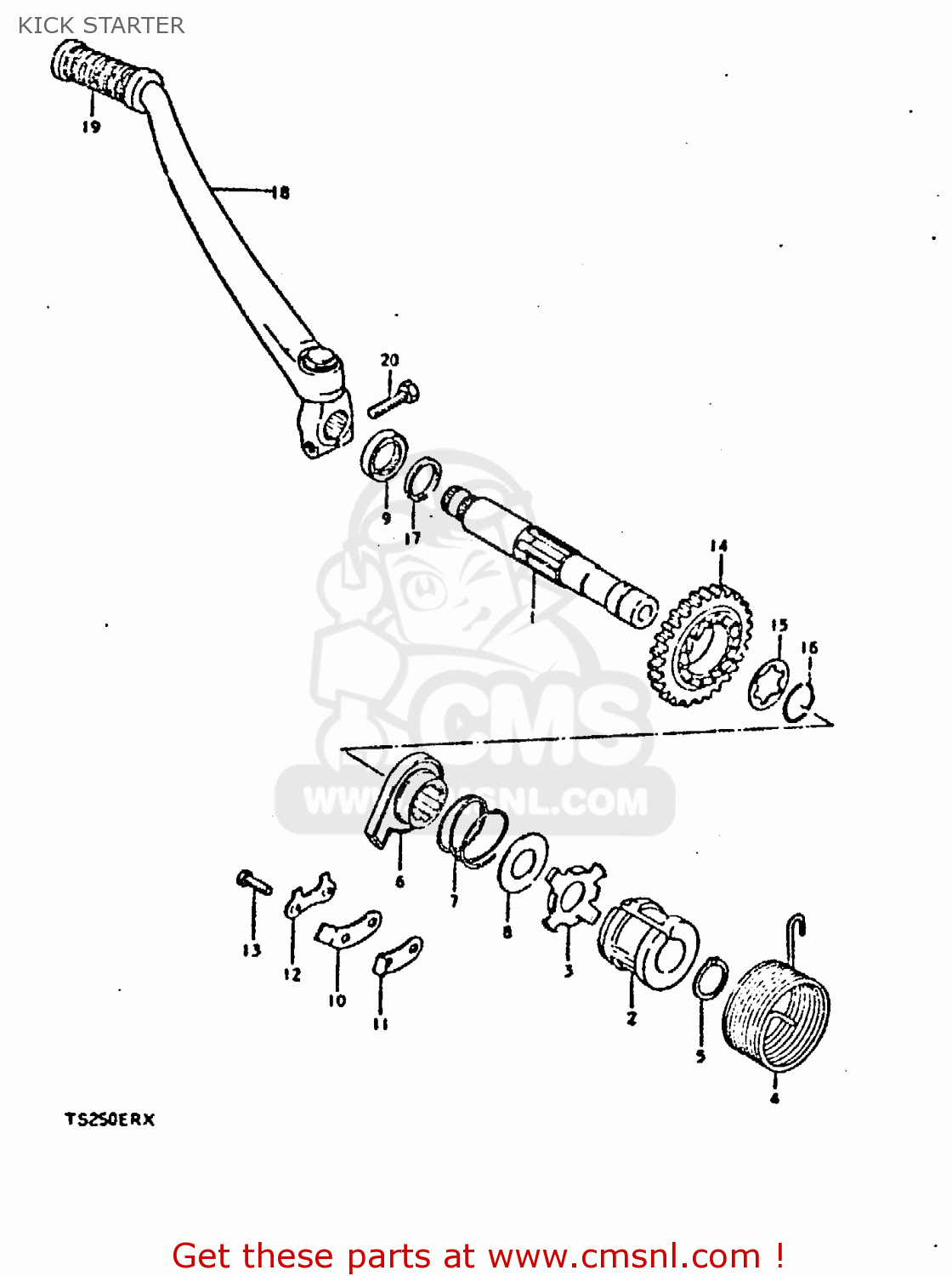 KICK STARTER TS250ER 1981 (X) (E1 E2 E4 E09 E16 E17 E18 E21 E22 E24 E30 E39)