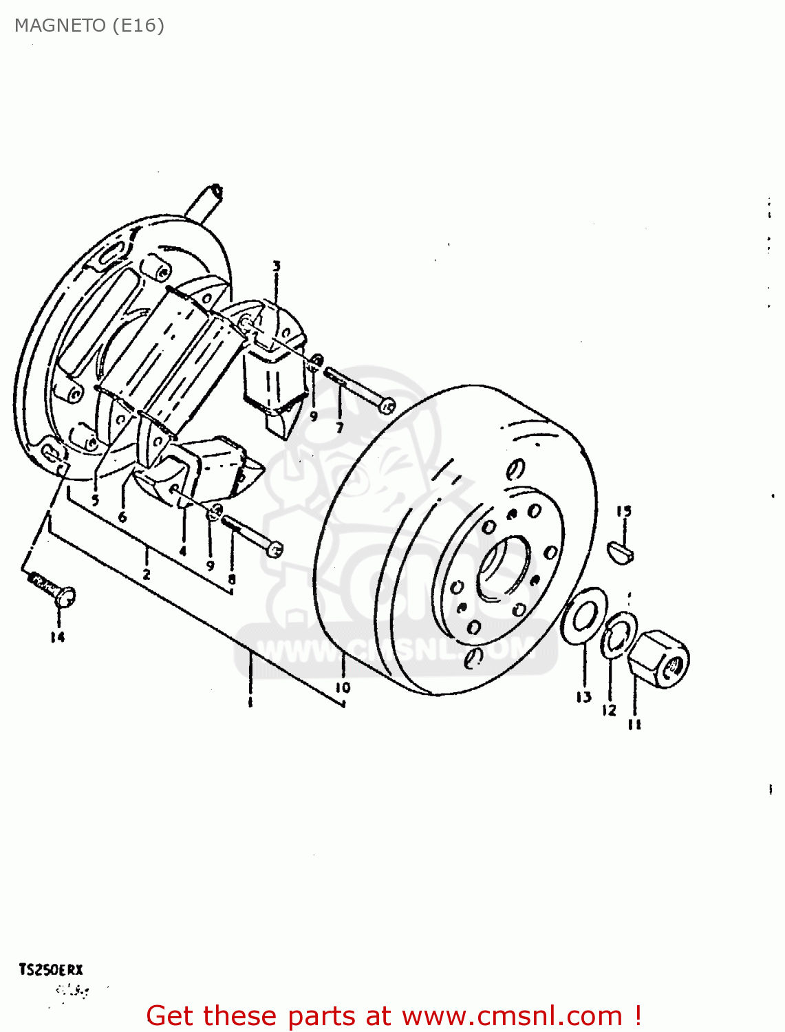 MAGNETO (E16) TS250ER 1981 (X) (E1 E2 E4 E09 E16 E17 E18 E21 E22 E24 E30 E39)