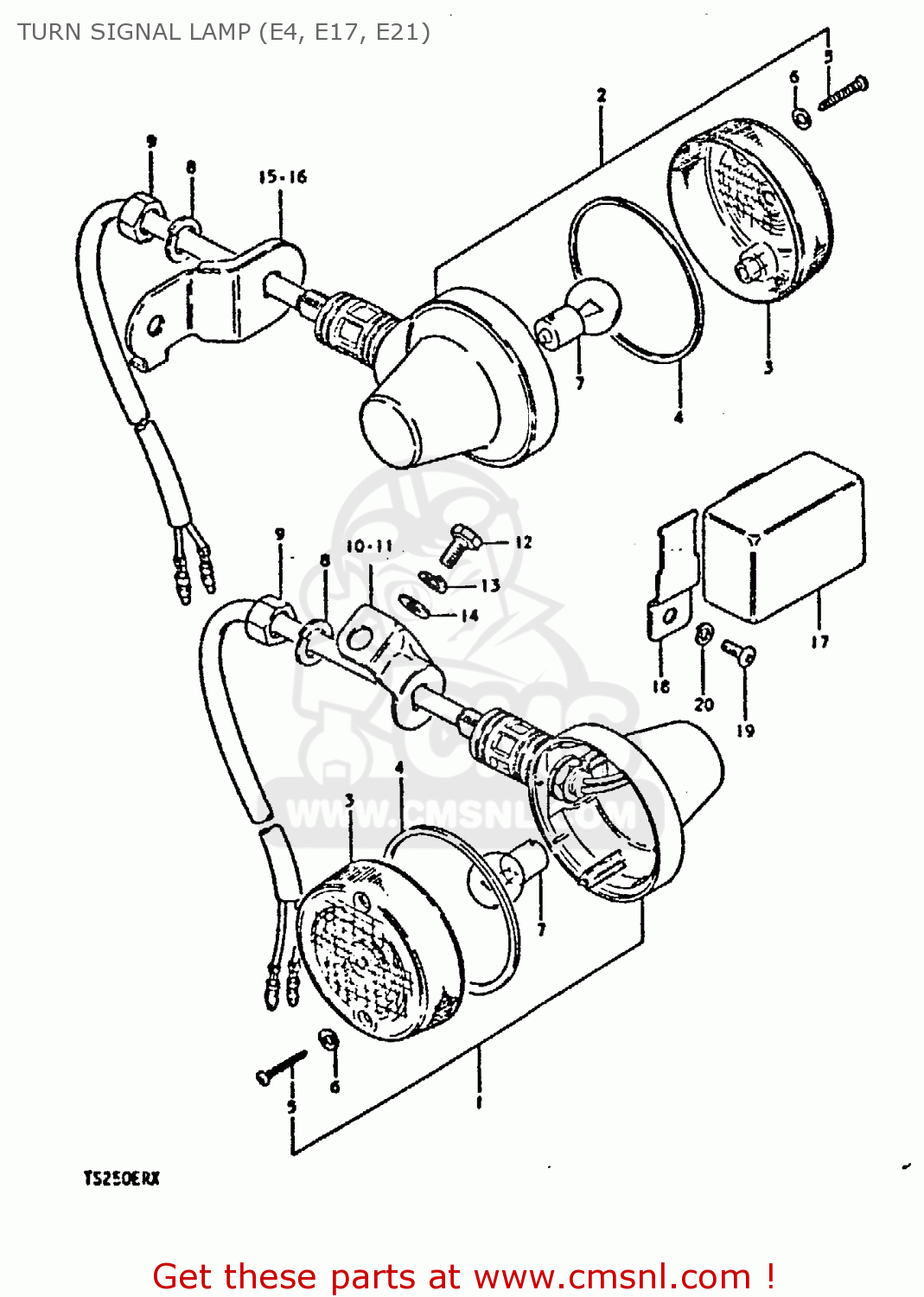 TURN SIGNAL LAMP (E4, E17, E21) TS250ER 1981 (X) (E1 E2 E4 E09 E16 E17 E18 E21 E22 E24 E30 E39)