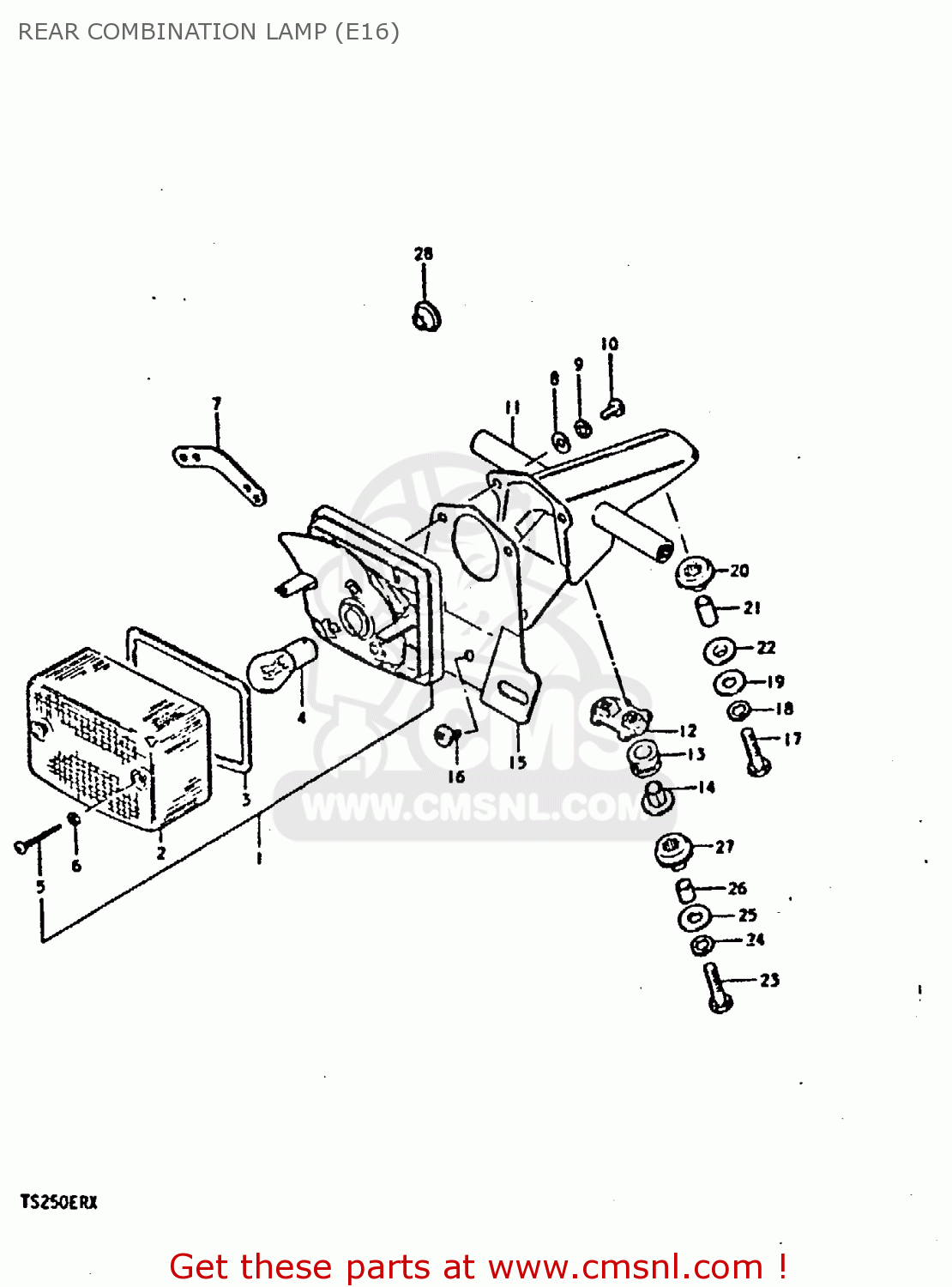REAR COMBINATION LAMP (E16) TS250ER 1981 (X) (E1 E2 E4 E09 E16 E17 E18 E21 E22 E24 E30 E39)