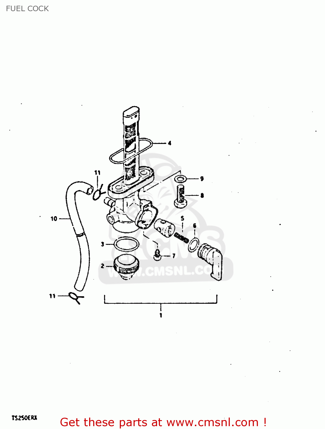 FUEL COCK TS250ER 1981 (X) (E1 E2 E4 E09 E16 E17 E18 E21 E22 E24 E30 E39)