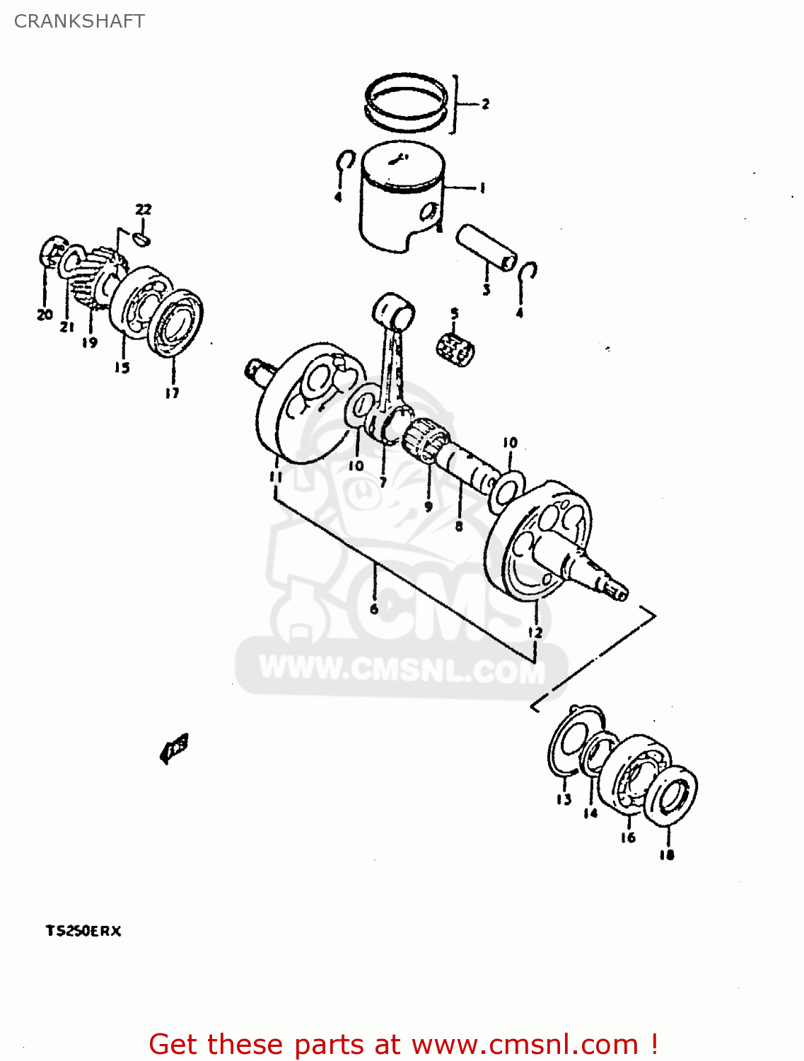 CRANKSHAFT TS250ER 1981 (X) (E1 E2 E4 E09 E16 E17 E18 E21 E22 E24 E30 E39)
