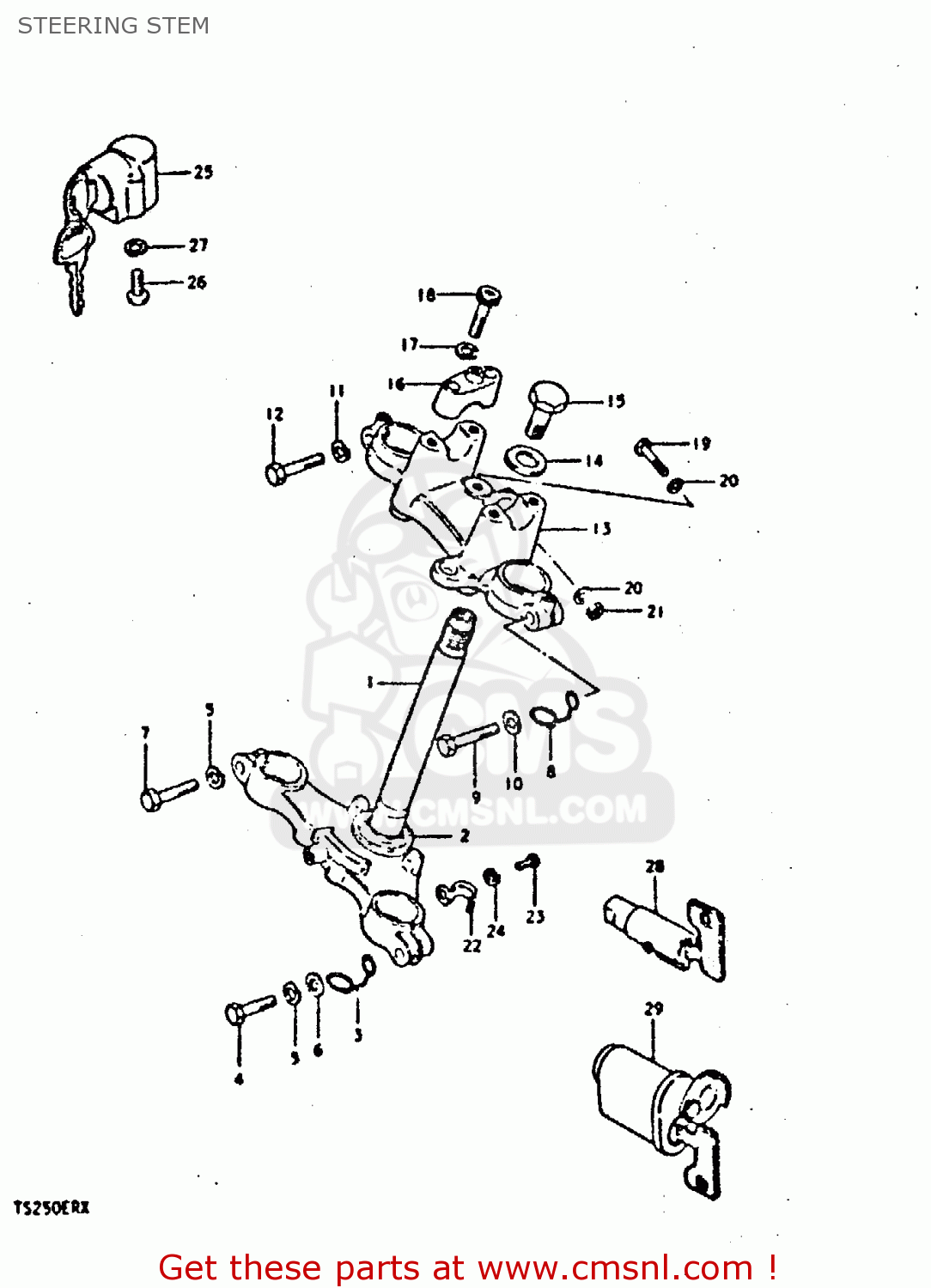 STEERING STEM TS250ER 1981 (X) (E1 E2 E4 E09 E16 E17 E18 E21 E22 E24 E30 E39)