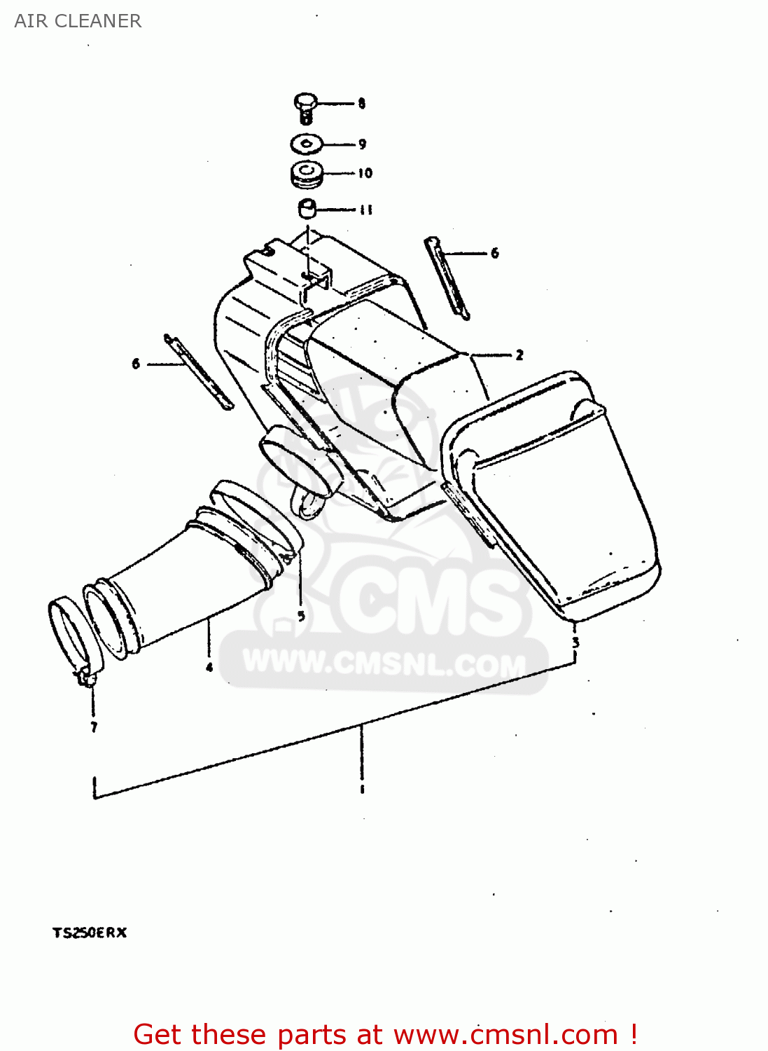AIR CLEANER TS250ER 1981 (X) (E1 E2 E4 E09 E16 E17 E18 E21 E22 E24 E30 E39)