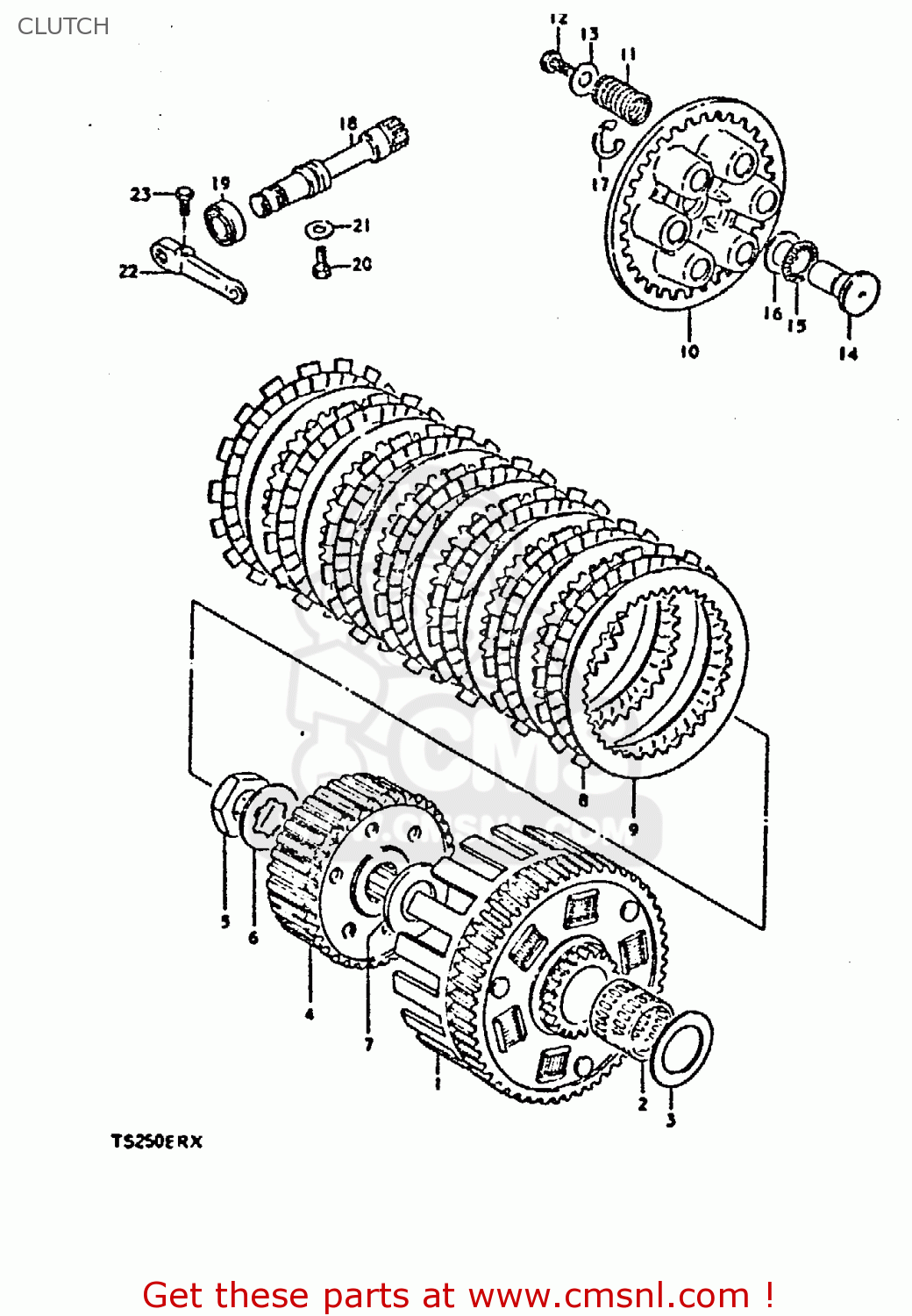 CLUTCH TS250ER 1981 (X) (E1 E2 E4 E09 E16 E17 E18 E21 E22 E24 E30 E39)