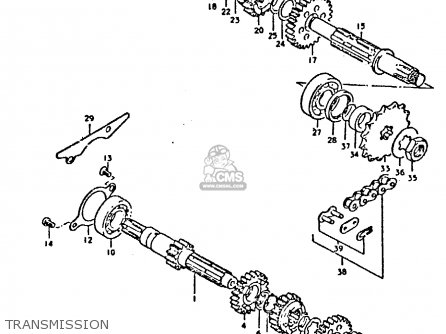 TRANSMISSION - TS250ER 1981 (X) (E1 E2 E4 E09 E16 E17 E18 E21 E22 E24 E30 E39)