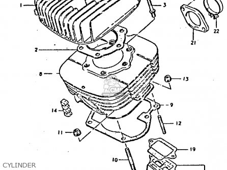 CYLINDER - TS250ER 1981 (X) (E1 E2 E4 E09 E16 E17 E18 E21 E22 E24 E30 E39)