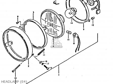 HEADLAMP (E4) - TS250ER 1981 (X) (E1 E2 E4 E09 E16 E17 E18 E21 E22 E24 E30 E39)