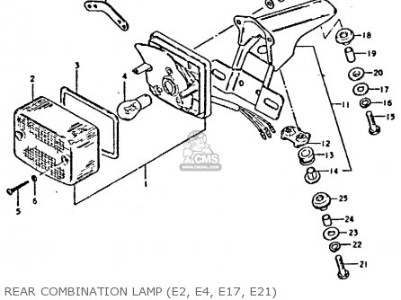 REAR COMBINATION LAMP (E2, E4, E17, E21) - TS250ER 1981 (X) (E1 E2 E4 E09 E16 E17 E18 E21 E22 E24 E30 E39)