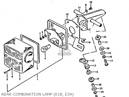 REAR COMBINATION LAMP (E18, E39) - TS250ER 1981 (X) (E1 E2 E4 E09 E16 E17 E18 E21 E22 E24 E30 E39)