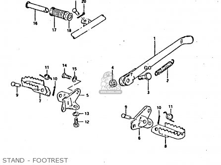 STAND - FOOTREST - TS250ER 1981 (X) (E1 E2 E4 E09 E16 E17 E18 E21 E22 E24 E30 E39)