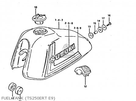 FUEL TANK (TS250ERT E9) - TS250ER 1981 (X) (E1 E2 E4 E09 E16 E17 E18 E21 E22 E24 E30 E39)