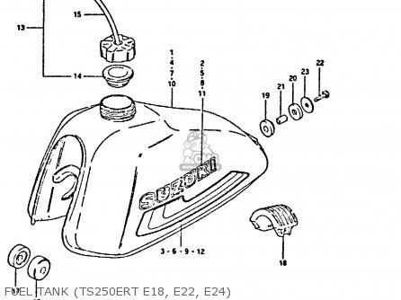 FUEL TANK (TS250ERT E18, E22, E24) - TS250ER 1981 (X) (E1 E2 E4 E09 E16 E17 E18 E21 E22 E24 E30 E39)