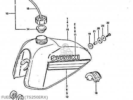 FUEL TANK (TS250ERX) - TS250ER 1981 (X) (E1 E2 E4 E09 E16 E17 E18 E21 E22 E24 E30 E39)