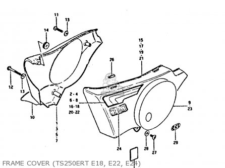 FRAME COVER (TS250ERT E18, E22, E24) - TS250ER 1981 (X) (E1 E2 E4 E09 E16 E17 E18 E21 E22 E24 E30 E39)