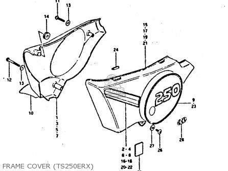 FRAME COVER (TS250ERX) - TS250ER 1981 (X) (E1 E2 E4 E09 E16 E17 E18 E21 E22 E24 E30 E39)