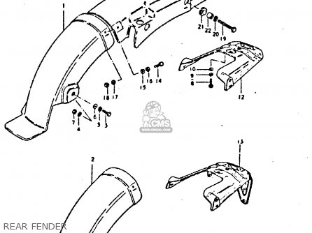 REAR FENDER - TS250ER 1981 (X) (E1 E2 E4 E09 E16 E17 E18 E21 E22 E24 E30 E39)