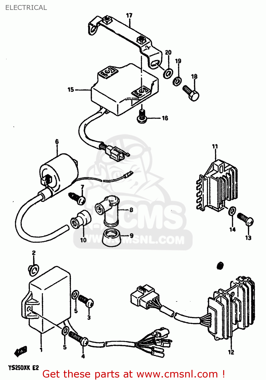ELECTRICAL TS250X 1984 (E) (E01 E04 E17 E18 E21 E24)