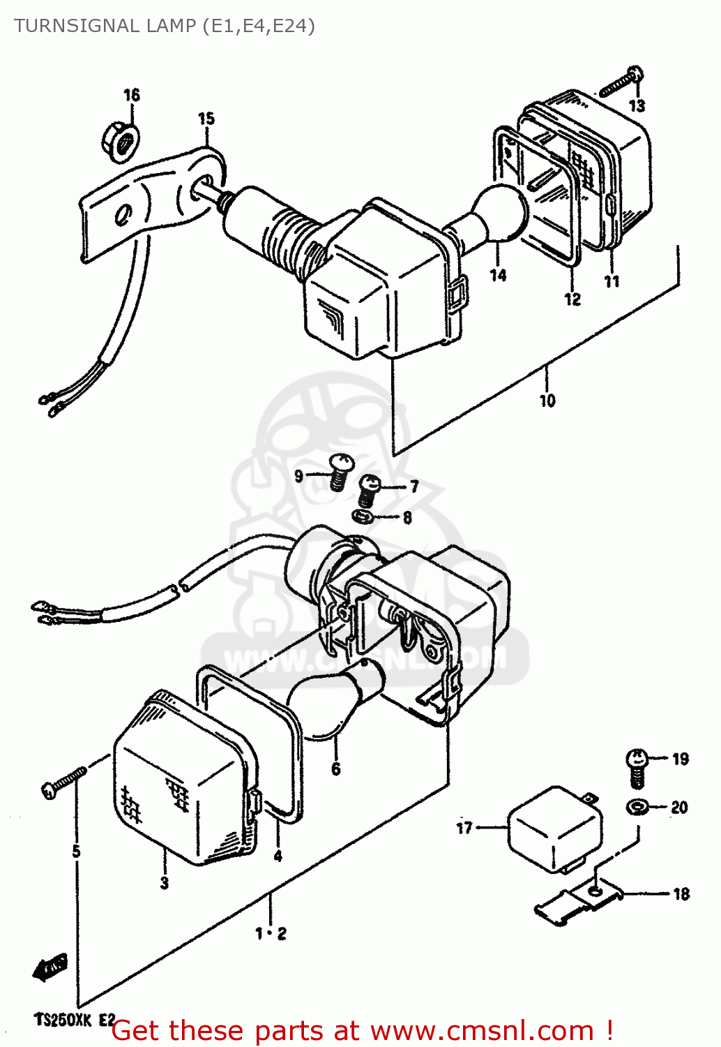 TURNSIGNAL LAMP (E1,E4,E24) TS250X 1984 (E) (E01 E04 E17 E18 E21 E24)