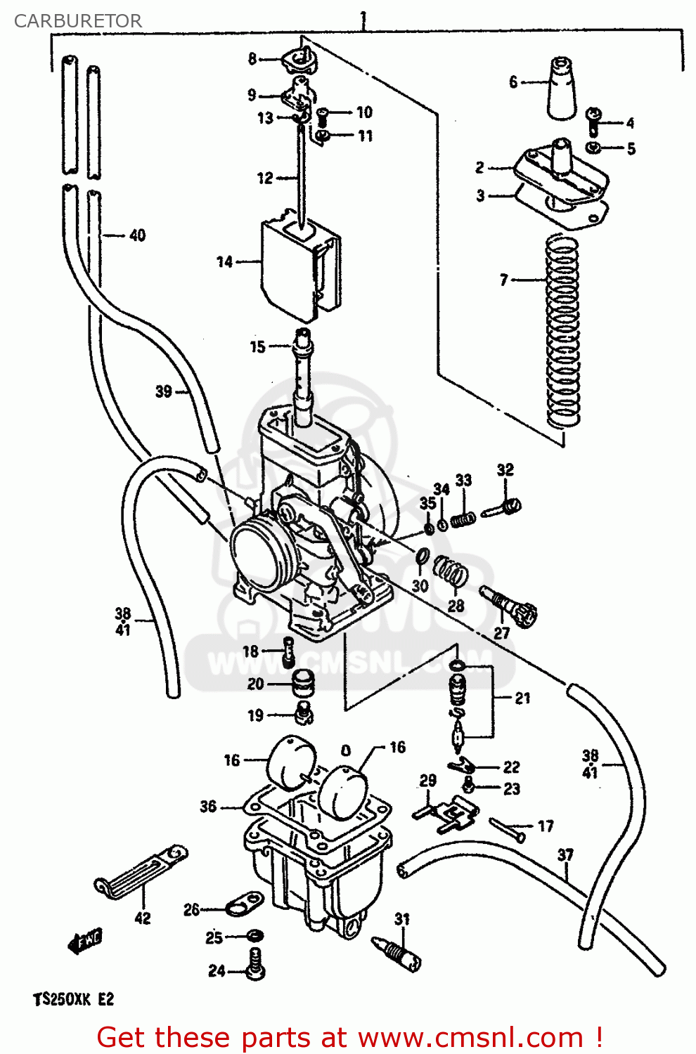 CARBURETOR TS250X 1984 (E) (E01 E04 E17 E18 E21 E24)