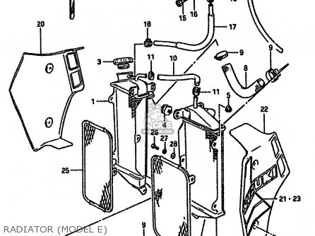 RADIATOR (MODEL E) - TS250X 1984 (E) (E01 E04 E17 E18 E21 E24)