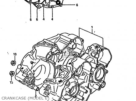 CRANKCASE (MODEL E) - TS250X 1984 (E) (E01 E04 E17 E18 E21 E24)