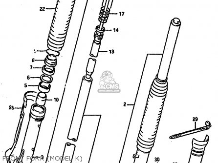 FRONT FORK (MODEL K) - TS250X 1984 (E) (E01 E04 E17 E18 E21 E24)