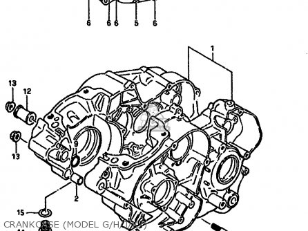 CRANKCASE (MODEL G/H/J/K/) - TS250X 1984 (E) (E01 E04 E17 E18 E21 E24)