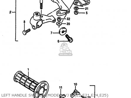 LEFT HANDLE SWITCH (MODEL H/J E1,E2,E21,E24,E25) - TS250X 1984 (E) (E01 E04 E17 E18 E21 E24)