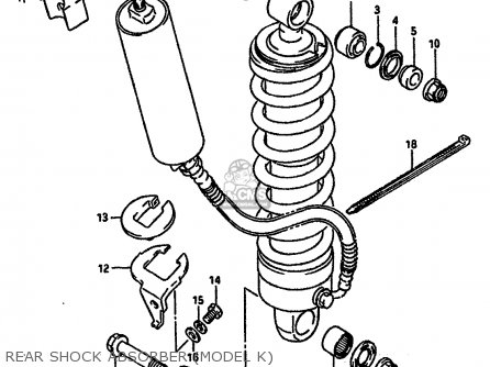 REAR SHOCK ABSORBER (MODEL K) - TS250X 1984 (E) (E01 E04 E17 E18 E21 E24)