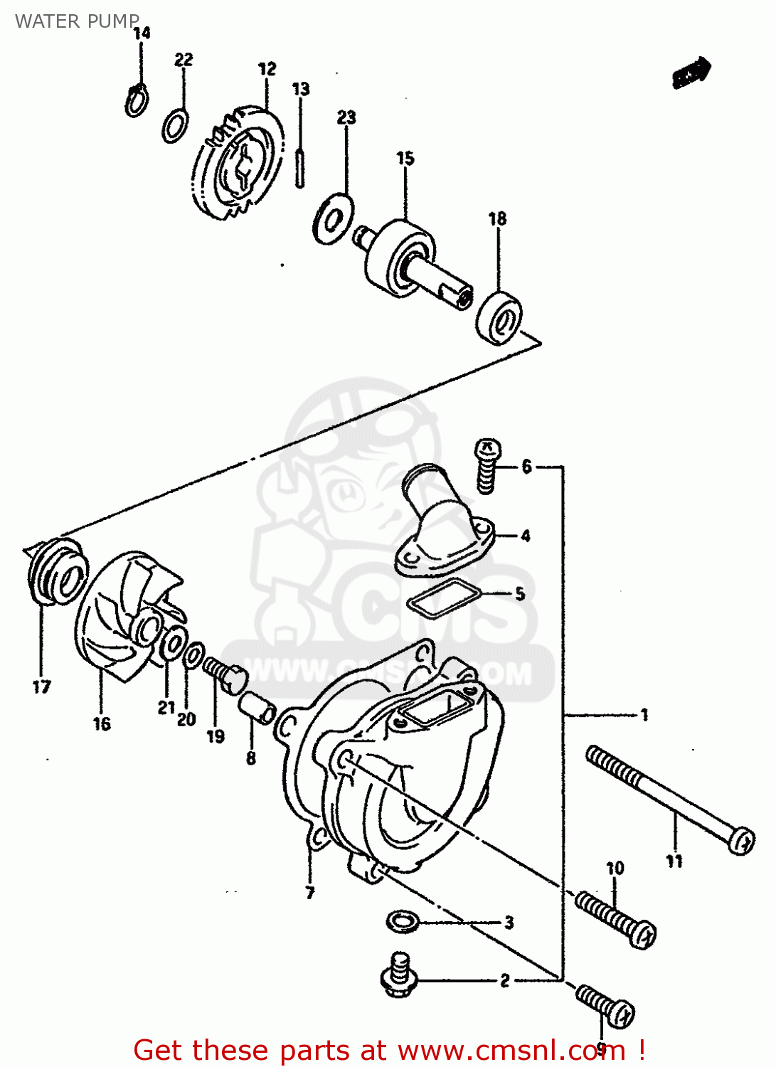WATER PUMP TS250X 1986 (G) (E01 E02 E04 E17 E18 E21 E22 E24)