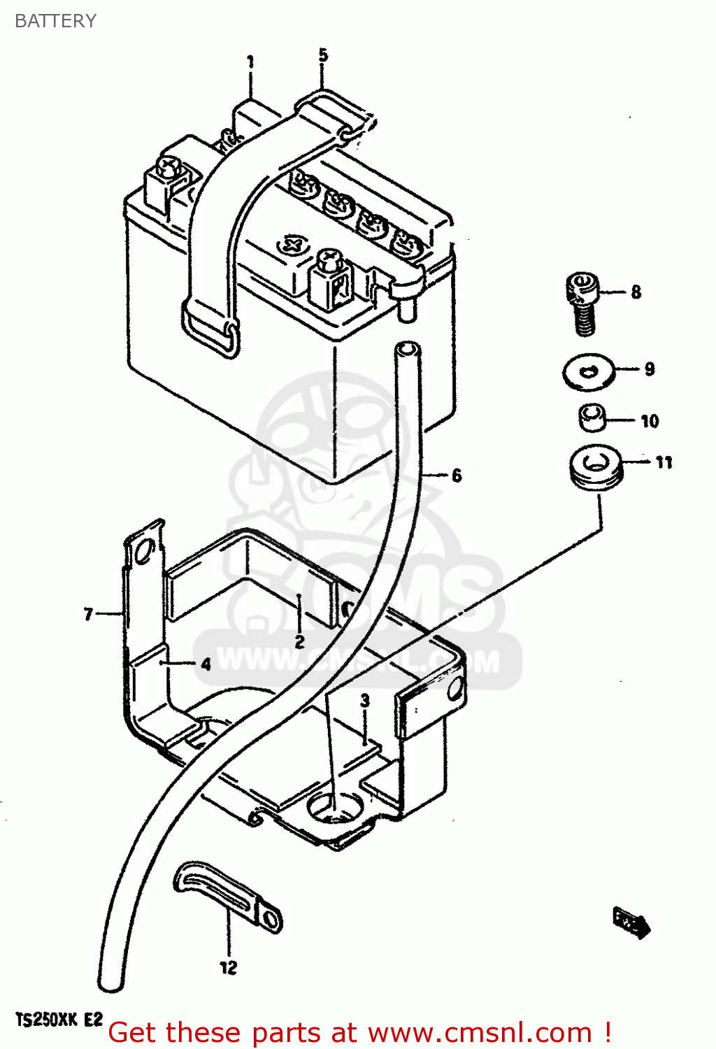 BATTERY TS250X 1986 (G) (E01 E02 E04 E17 E18 E21 E22 E24)