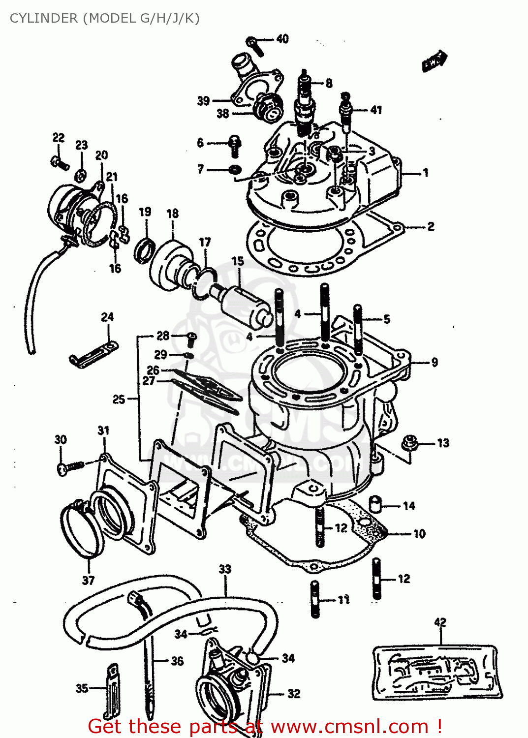 CYLINDER (MODEL G/H/J/K) TS250X 1986 (G) (E01 E02 E04 E17 E18 E21 E22 E24)