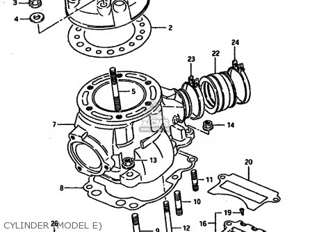 CYLINDER (MODEL E) - TS250X 1986 (G) (E01 E02 E04 E17 E18 E21 E22 E24)