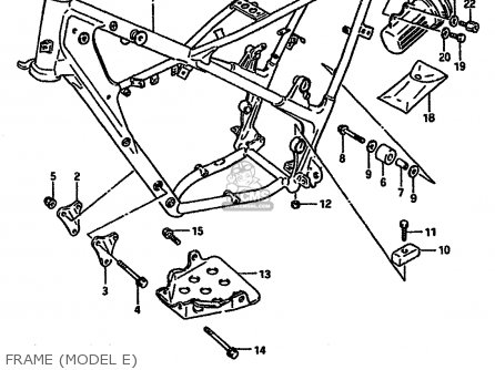 FRAME (MODEL E) - TS250X 1986 (G) (E01 E02 E04 E17 E18 E21 E22 E24)