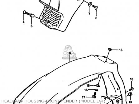 HEADLAMP HOUSING-FRONT FENDER (MODEL J/K) - TS250X 1986 (G) (E01 E02 E04 E17 E18 E21 E22 E24)