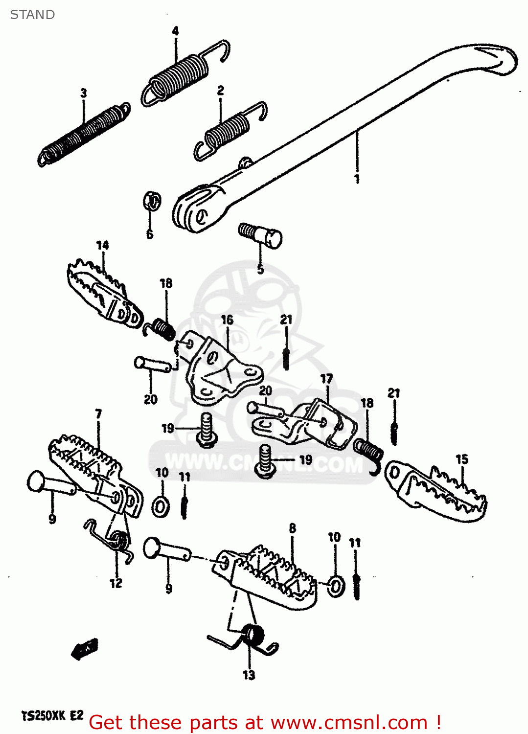 STAND TS250X 1987 (H) (E01 E02 E15 E16 E17 E21 E22 E24 E25)