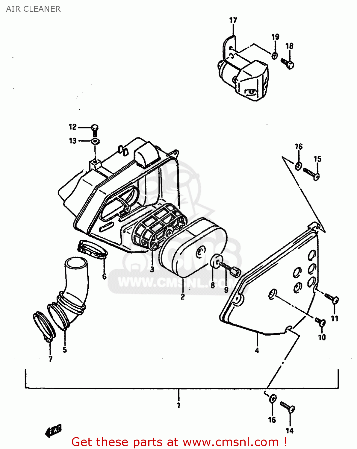 AIR CLEANER TS250X 1987 (H) (E01 E02 E15 E16 E17 E21 E22 E24 E25)
