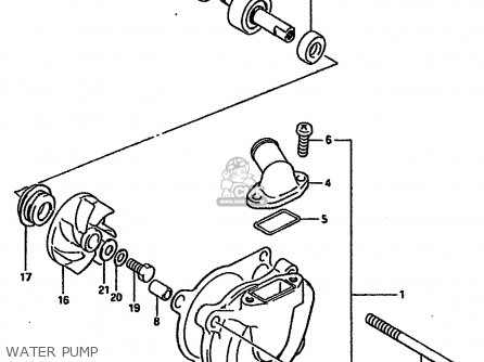 WATER PUMP - TS250X 1987 (H) (E01 E02 E15 E16 E17 E21 E22 E24 E25)