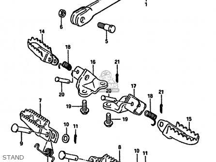 STAND - TS250X 1987 (H) (E01 E02 E15 E16 E17 E21 E22 E24 E25)