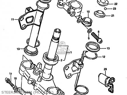 STEERING STEM (MODEL E) - TS250X 1987 (H) (E01 E02 E15 E16 E17 E21 E22 E24 E25)