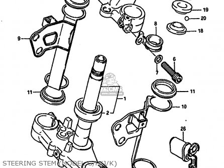 STEERING STEM (MODEL G/H/J/K) - TS250X 1987 (H) (E01 E02 E15 E16 E17 E21 E22 E24 E25)