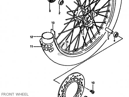 FRONT WHEEL - TS250X 1987 (H) (E01 E02 E15 E16 E17 E21 E22 E24 E25)