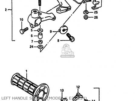 LEFT HANDLE SWITCH (MODEL K E21,E24) - TS250X 1987 (H) (E01 E02 E15 E16 E17 E21 E22 E24 E25)