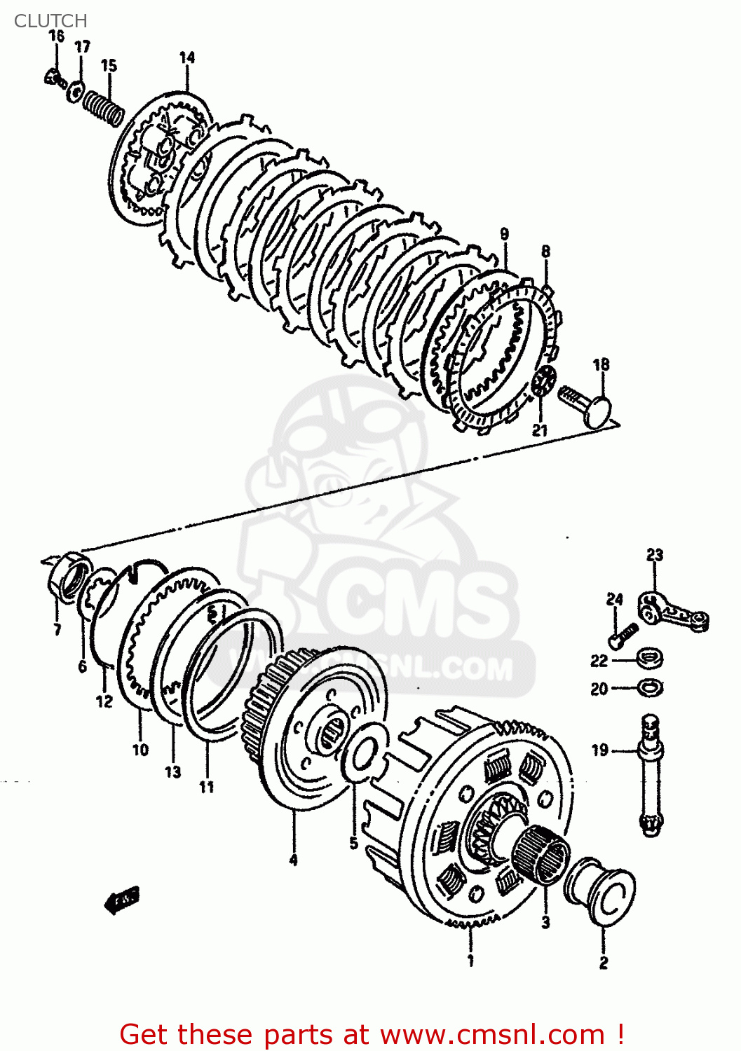 CLUTCH TS250X 1988 (J) (E02 E15 E16 E17 E21 E22 E24)
