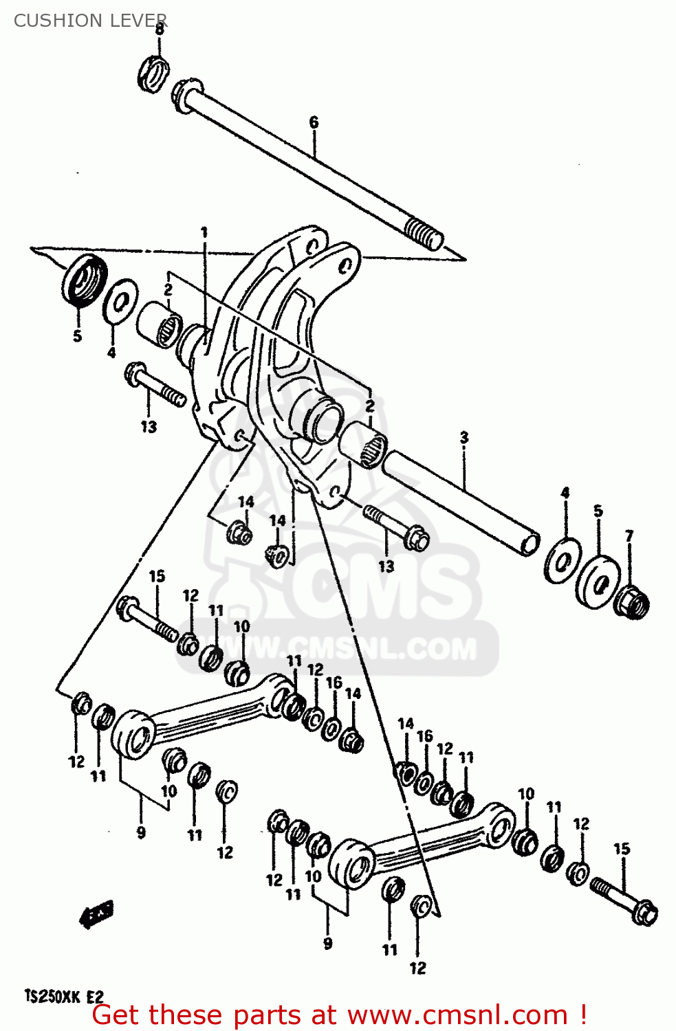 CUSHION LEVER TS250X 1988 (J) (E02 E15 E16 E17 E21 E22 E24)