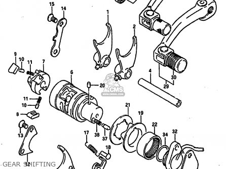 GEAR SHIFTING - TS250X 1988 (J) (E02 E15 E16 E17 E21 E22 E24)