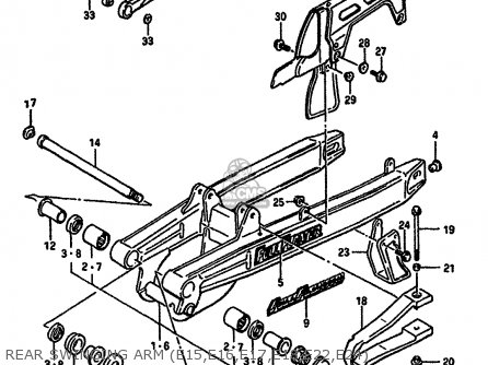 REAR SWINGING ARM (E15,E16,E17,E18,E22,E24) - TS250X 1988 (J) (E02 E15 E16 E17 E21 E22 E24)